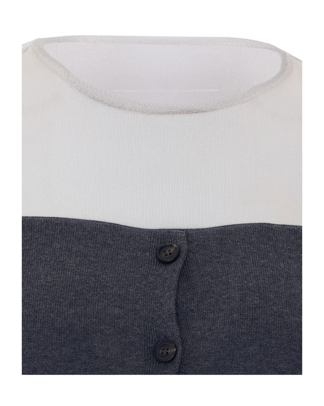 MM6 by Maison Margiela Blue Sheer-Panel Buttoned Cardigan