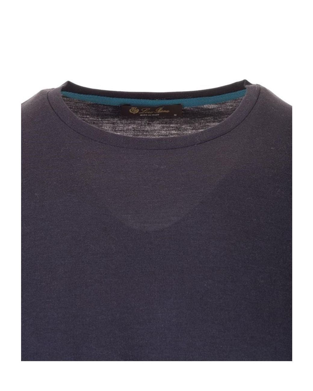 Loro Piana Blue Short-Sleeved Jersey T-Shirt for men