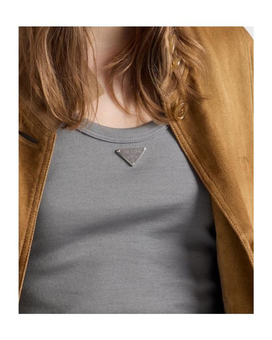 Prada Gray Ribbed Knit Tank Top