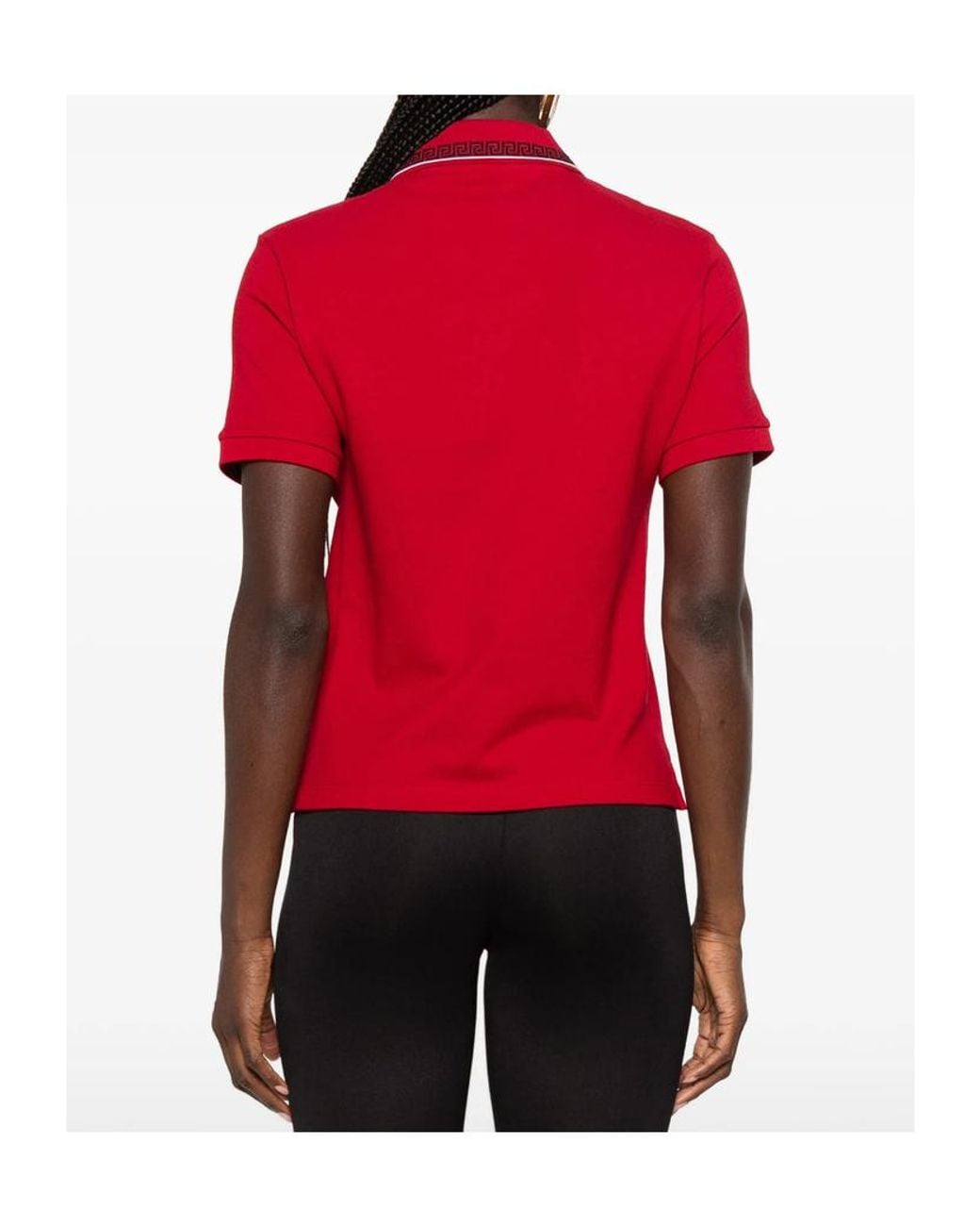 Versace Logo-Embroidered Short-Sleeved Polo Shirt