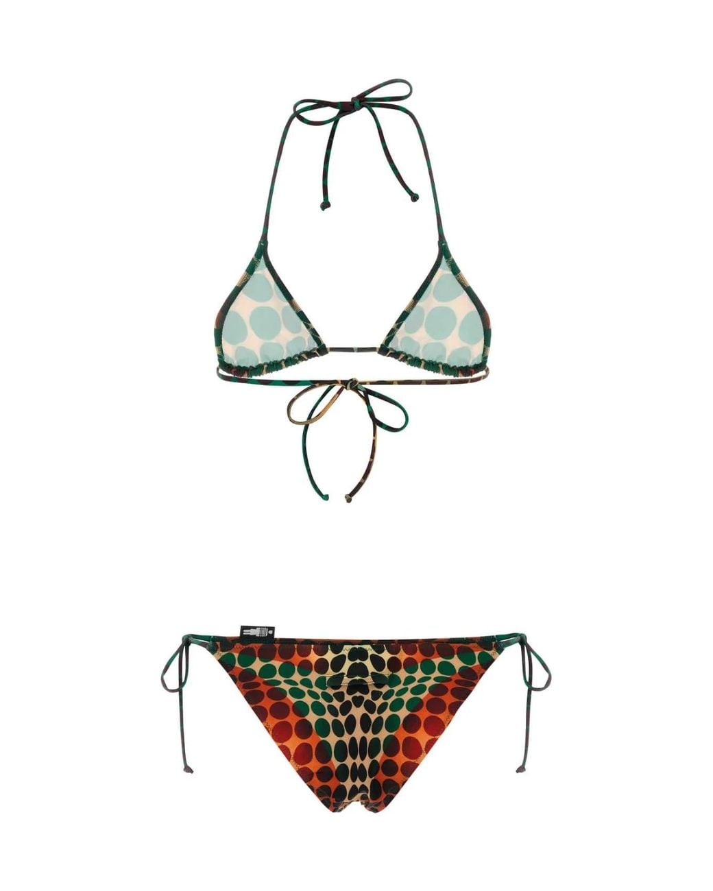 Jean Paul Gaultier White Vasarely Printed Bikini Set Beachwear