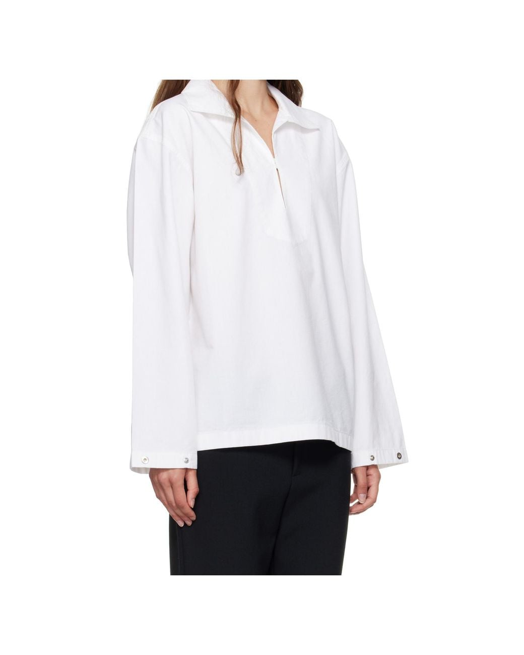 Victoria Beckham White Cotton Blouse