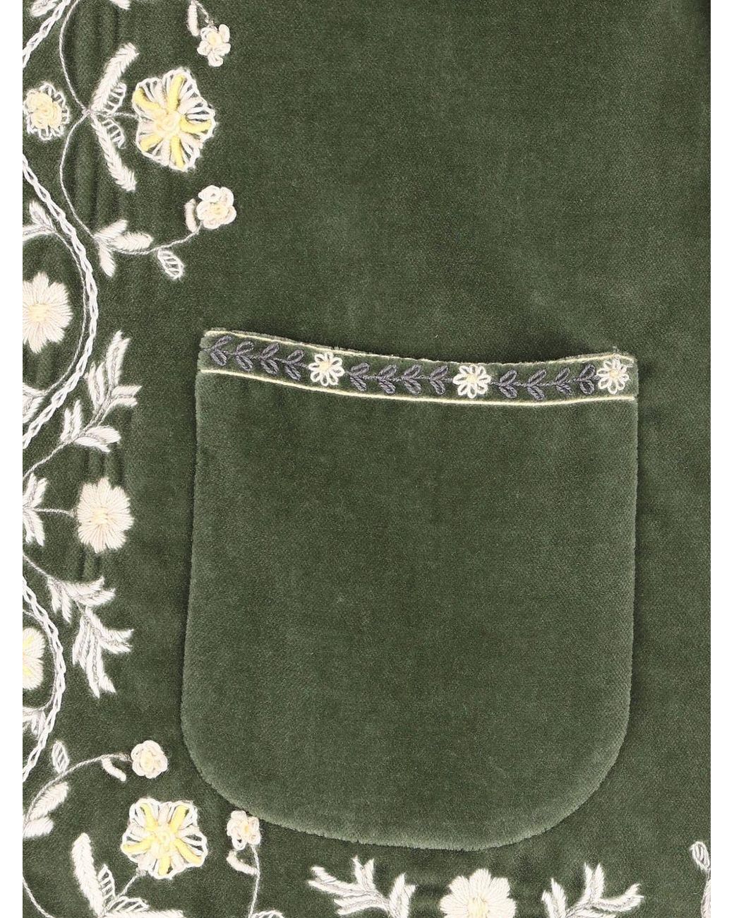 Céline Green Embroidered Chelsea Jacket