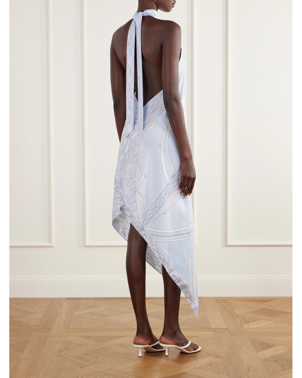 Emilio Pucci White Printed Silk Dress