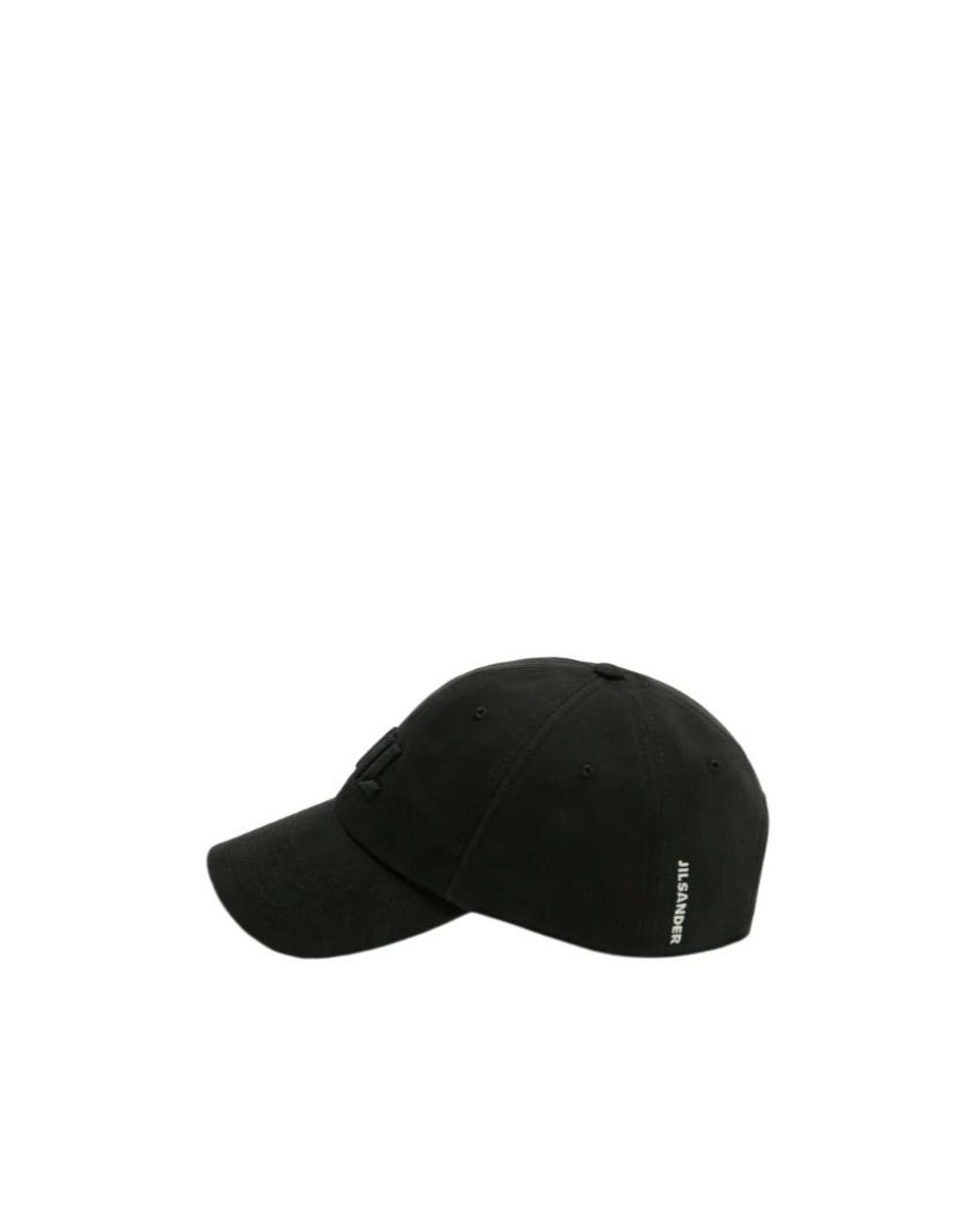 Jil Sander Black Cap 130 Logo Baseball Hat for men