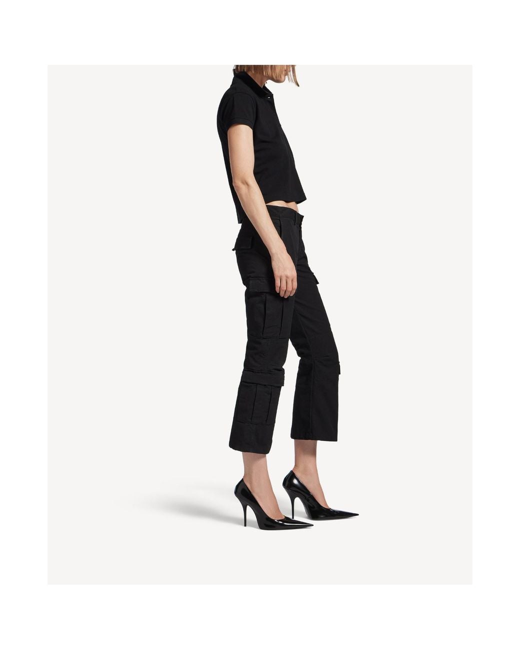 Balenciaga Black Cargo Capri Pants