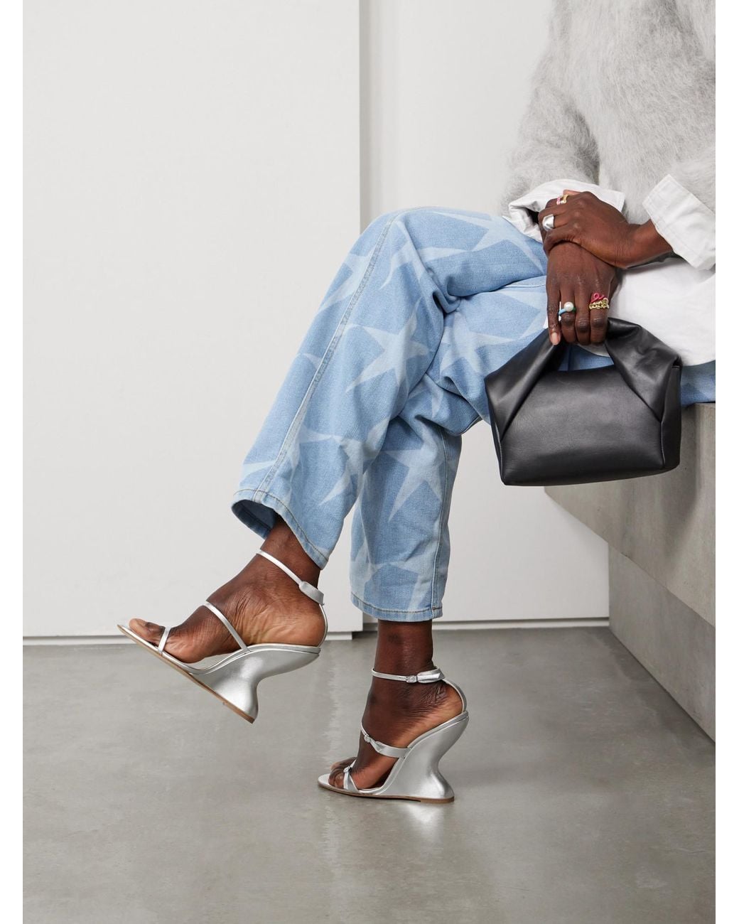 Magda Butrym White Wedge Sandals