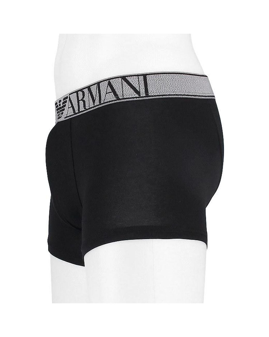 Emporio Armani Black Elastic Waist Boxer Briefs 2-Pack for men