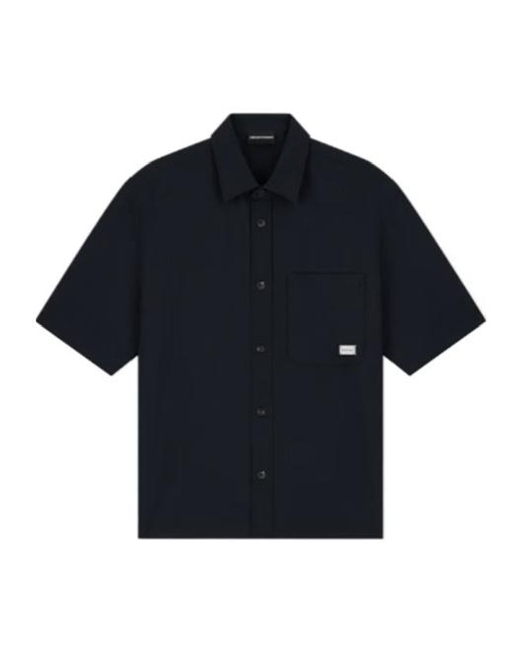 Emporio Armani Blue Seersucker Shirt With Down Padding And Rib Details for men