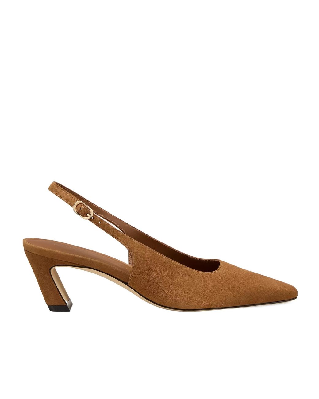 Stuart Weitzman Brown Stassi Slingback 50 High-Heeled Sandals
