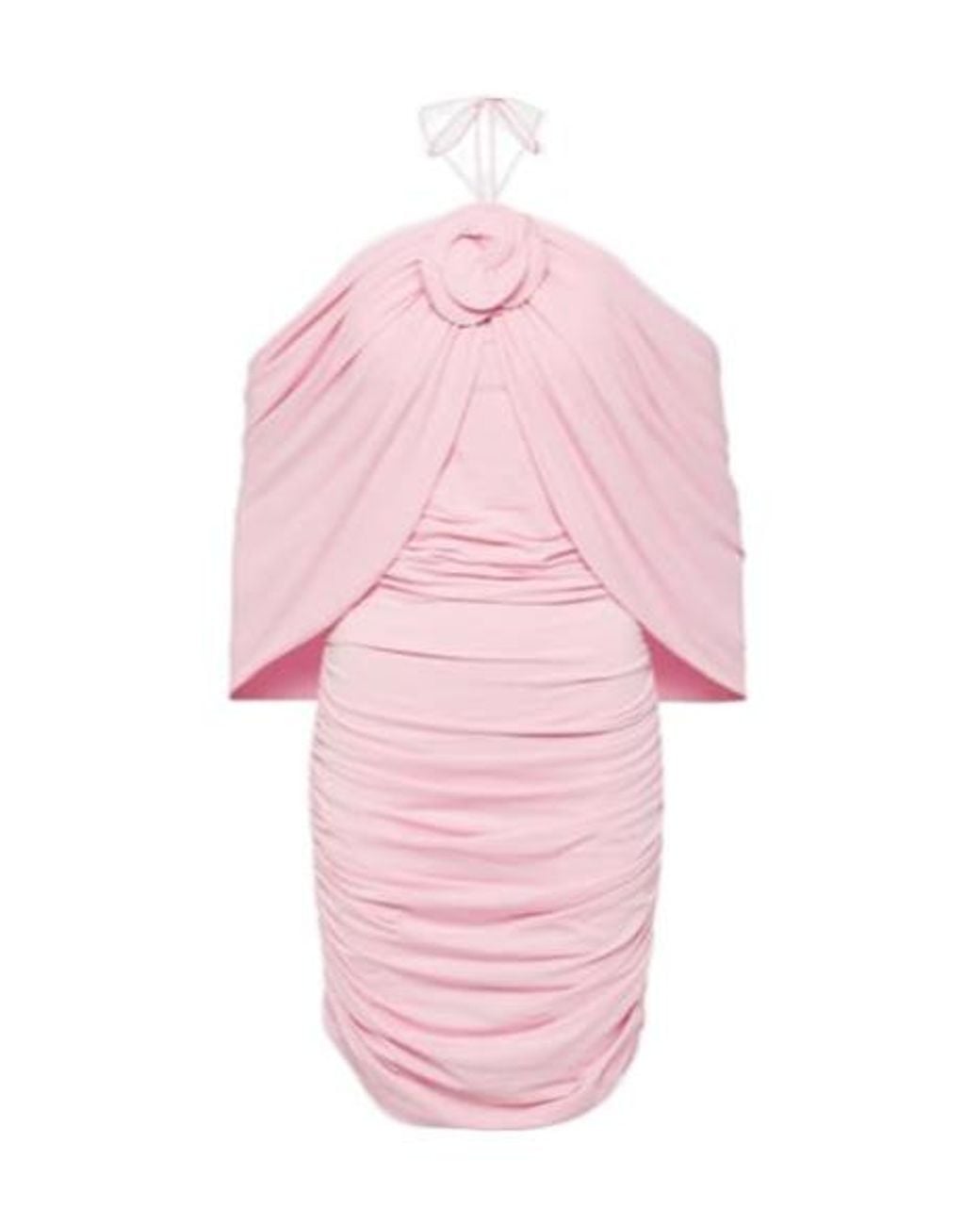 Magda Butrym Pink Floral-Appliqué Off-Shoulder Wrap Dress