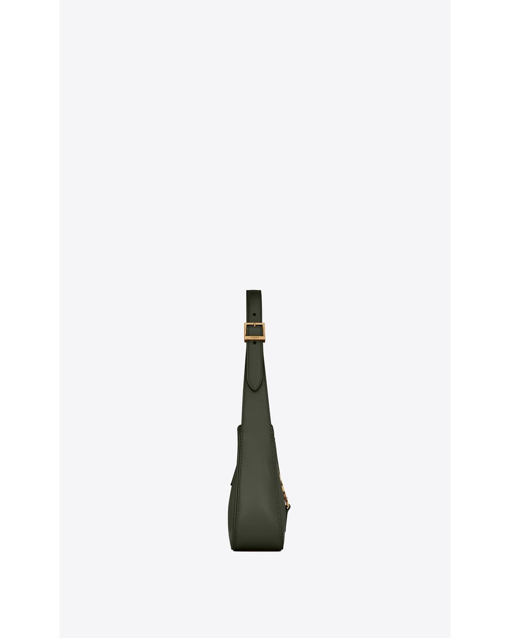 Saint Laurent Green Logo Plaque Zip-Up Shoulder Bag