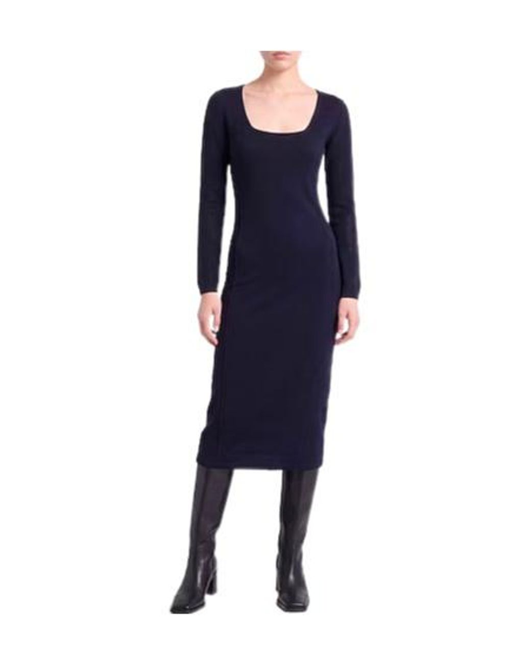 Max Mara Blue Fitted Knit Dress