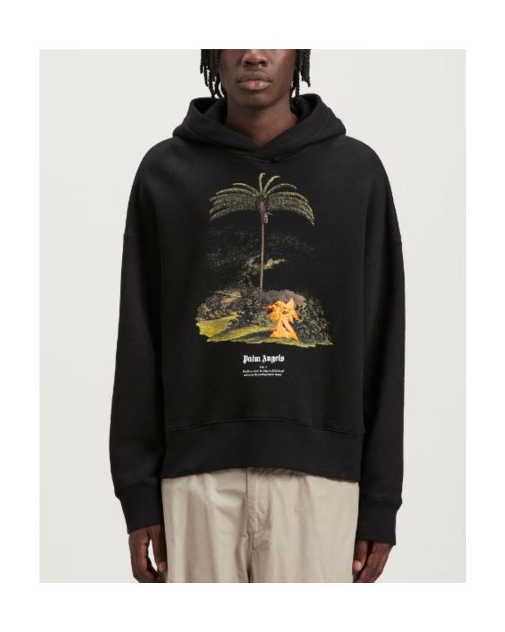 Palm Angels Black Enzo From The Tropics Long Sleeved Hoodie for men