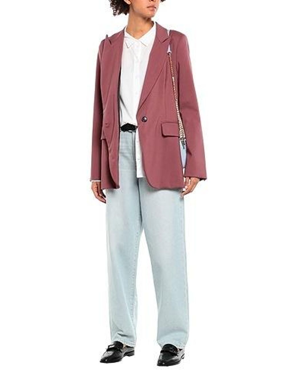 MM6 by Maison Margiela Pink Woolen Long-Sleeved Coat