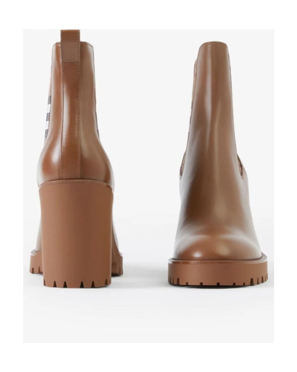 Burberry Brown New Allostock Check Panel Ankle Boots