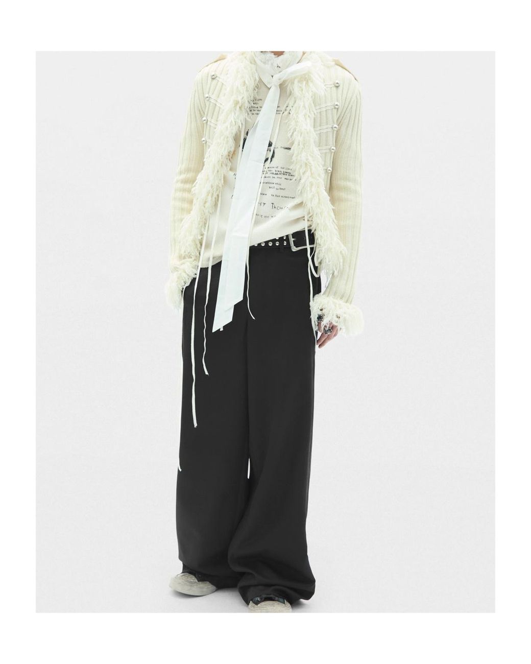 Ann Demeulemeester White Emil Dear Diary Long-Sleeve T-Shirt for men