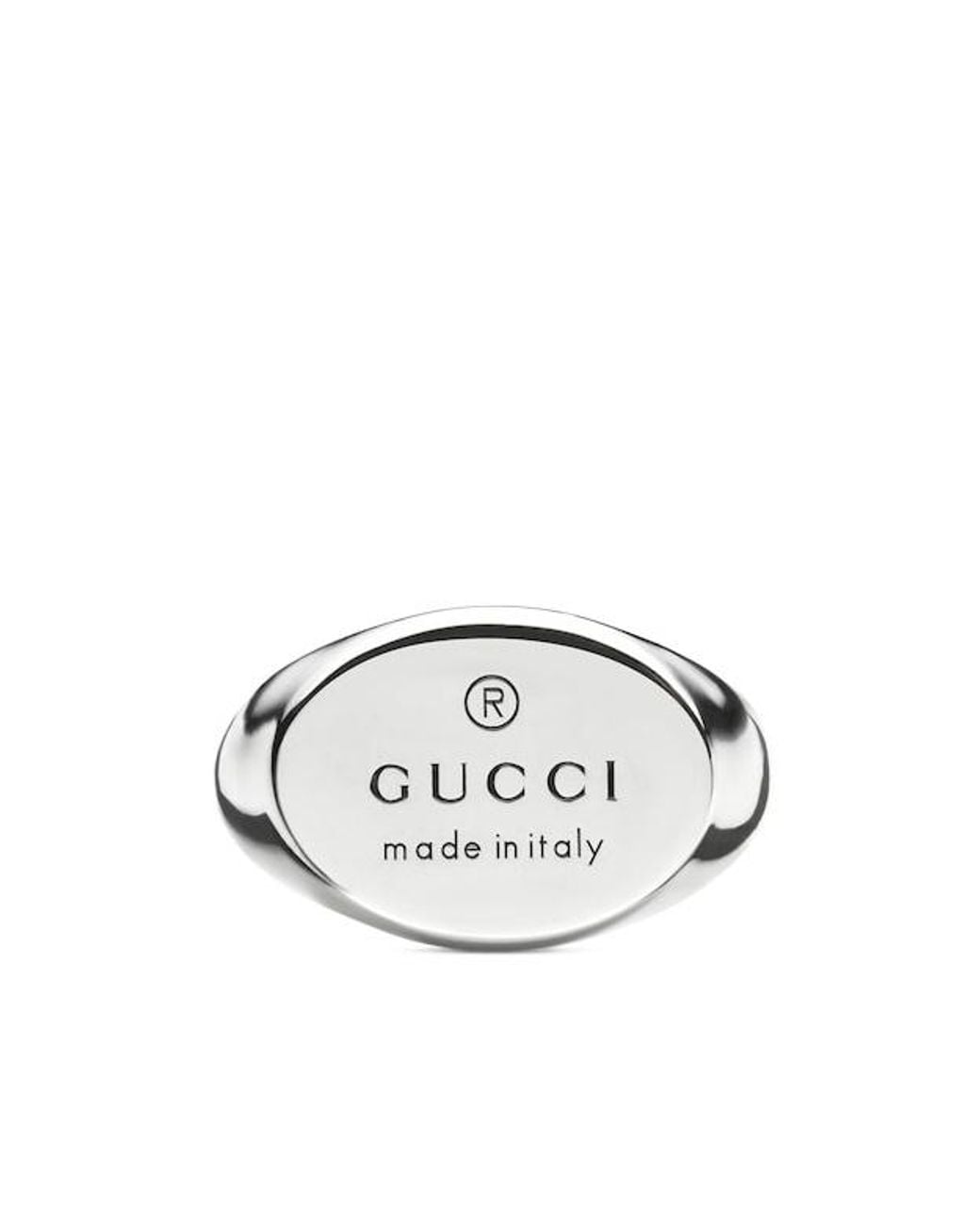 Gucci White Trademark Oval Ring for men
