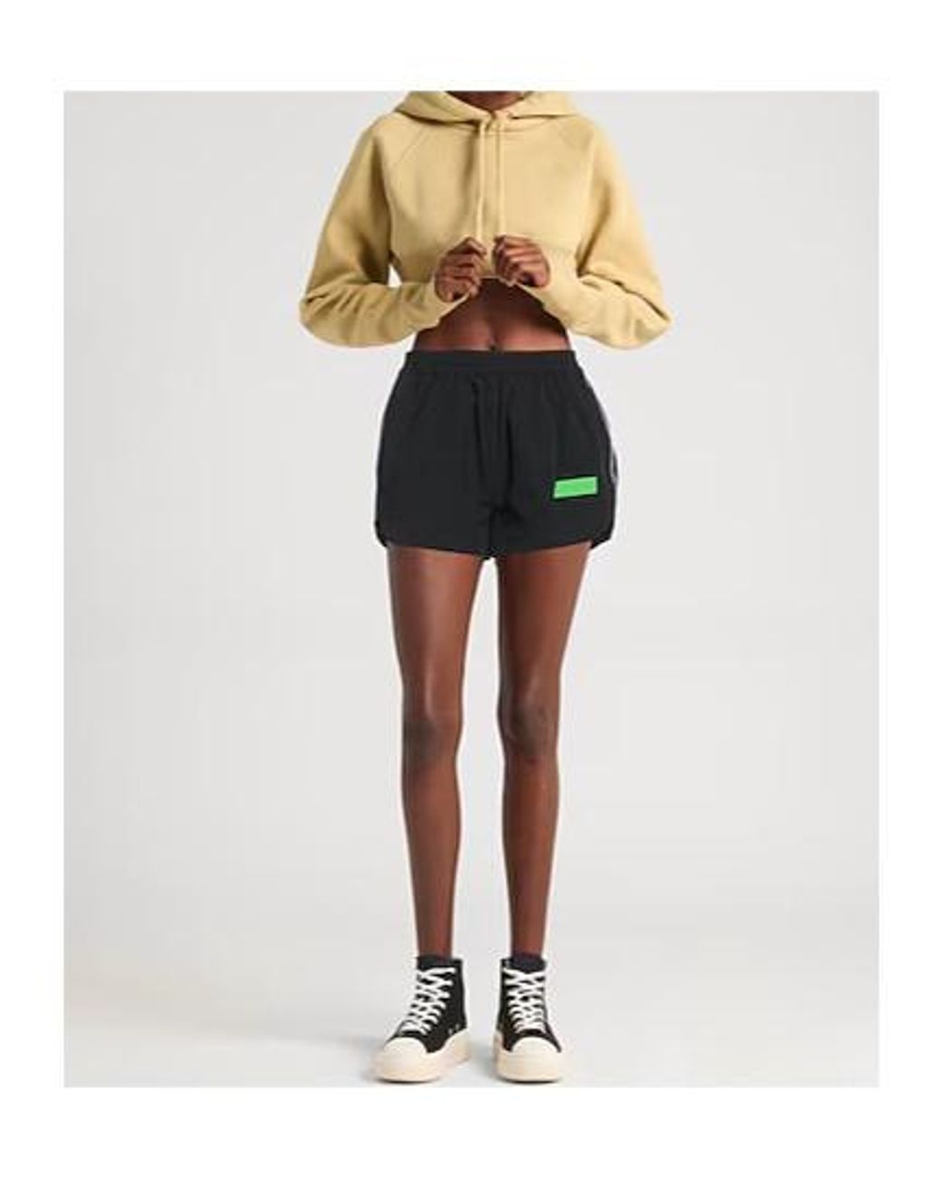 Ganni Black Logo Patch Shorts