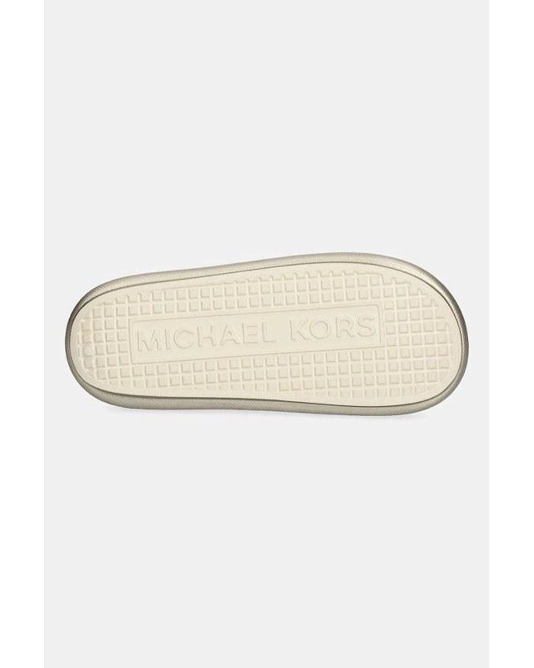 Michael Kors White Round Toe Flat Slippers