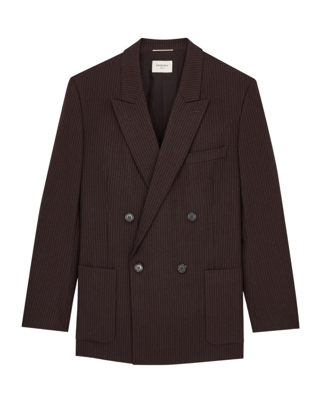 Saint Laurent Brown Double-Breasted Jacket for men