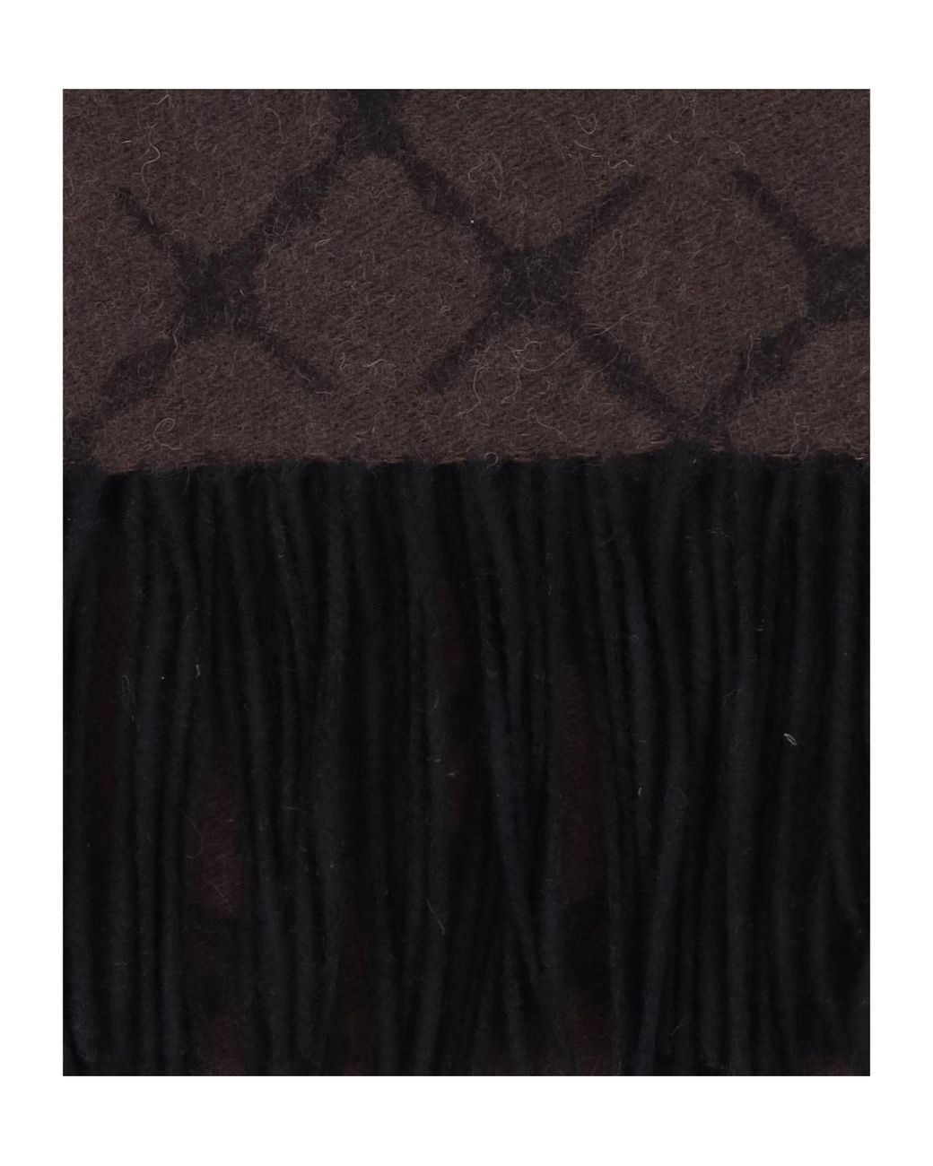 By Malene Birger Black Fringed Patterned Scarf