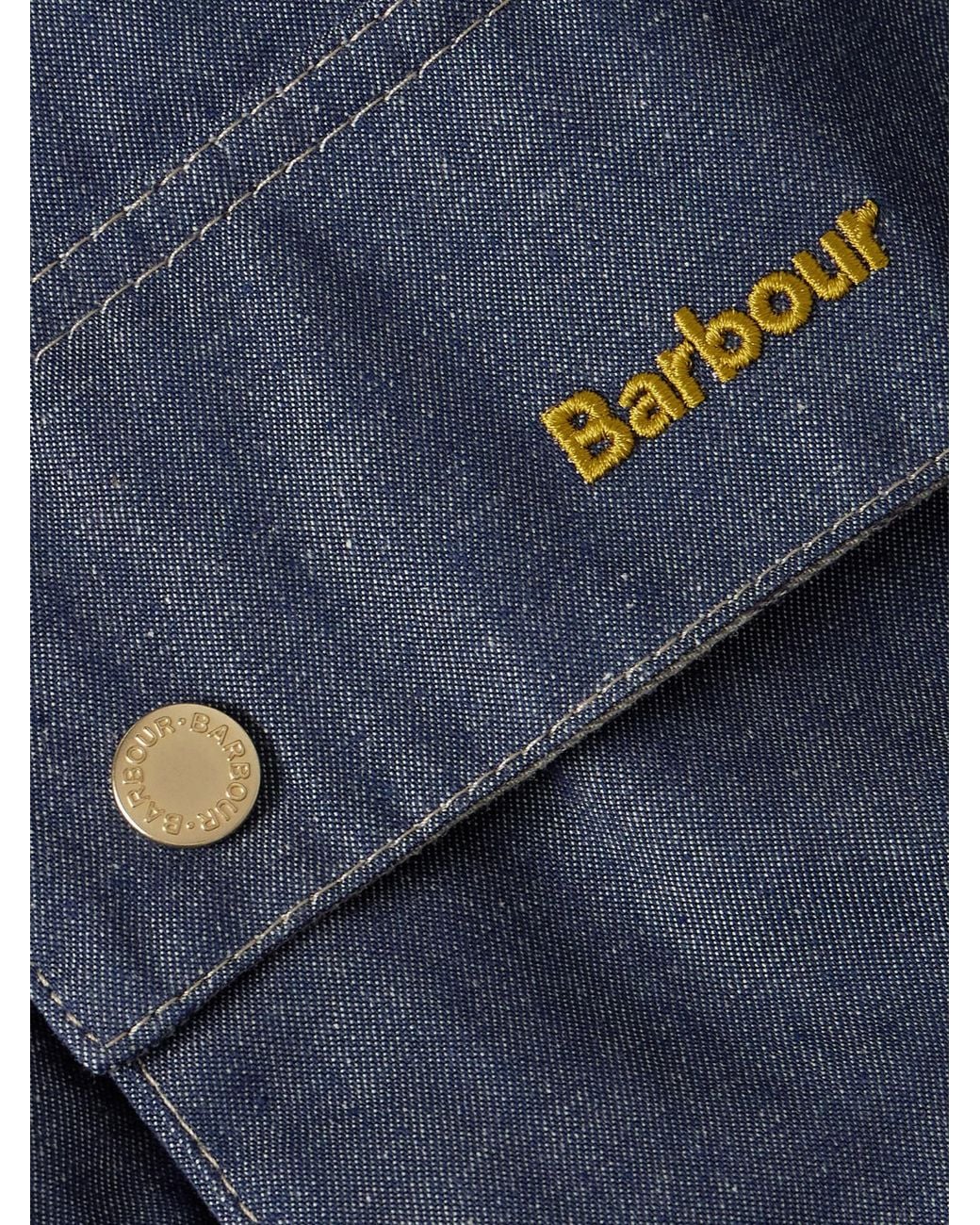 Barbour Blue Cotton Corduroy-Trimmed Denim Jacket