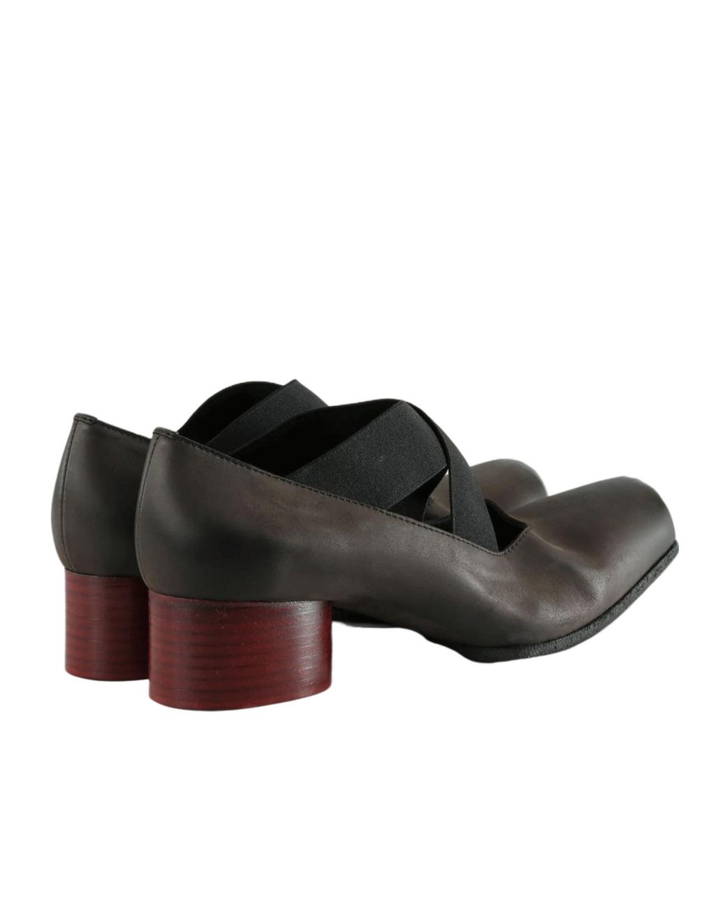 Uma Wang Black Square-Toe Ballet Flats