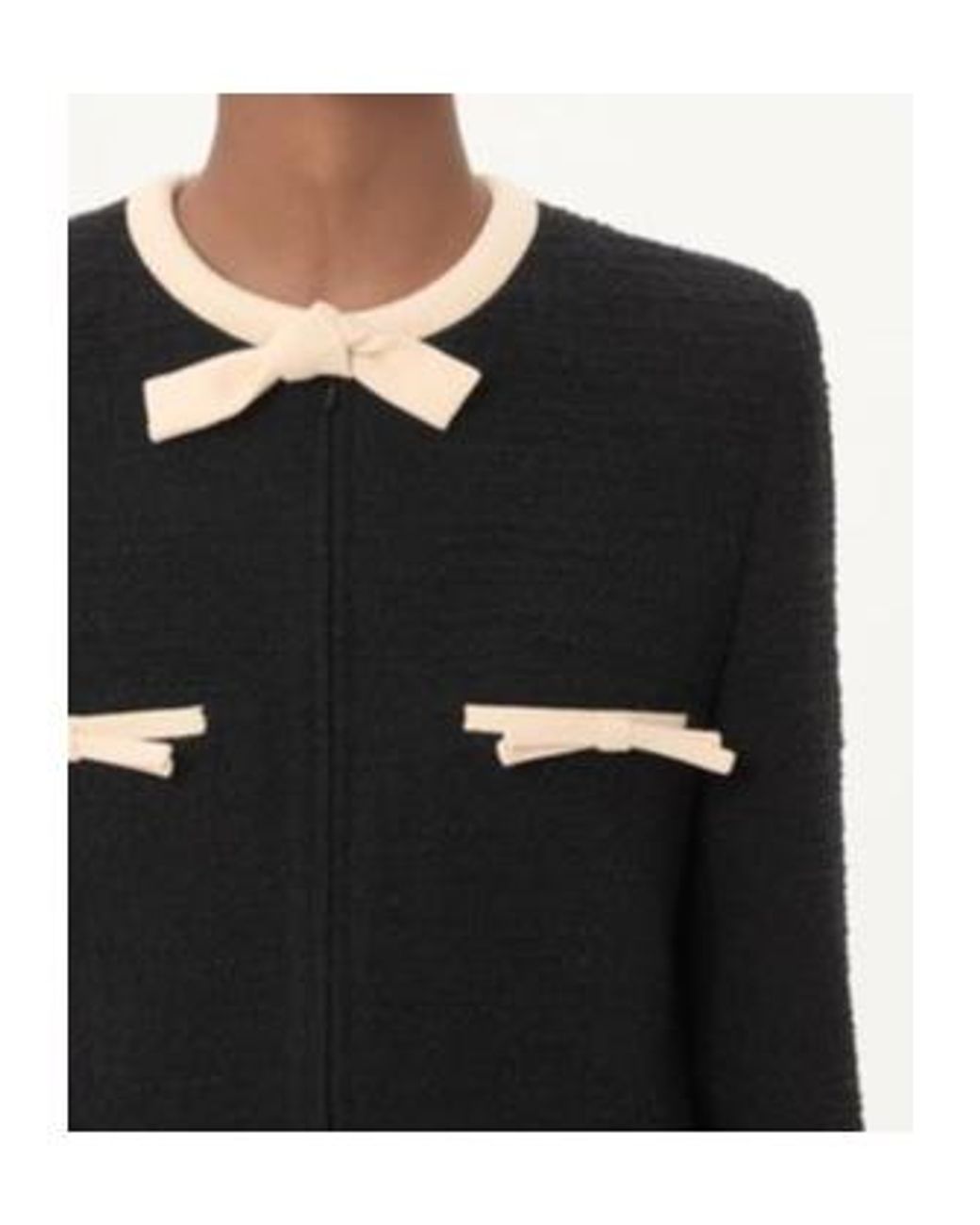 Valentino Black Bow Detailed Crewneck Jacket