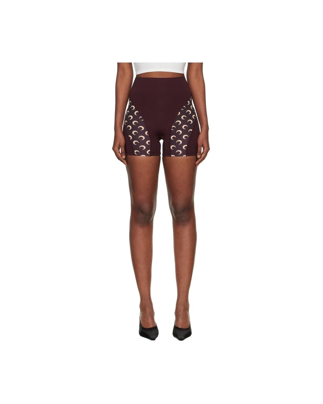 MARINE SERRE Red Athleisure Mini Shorts