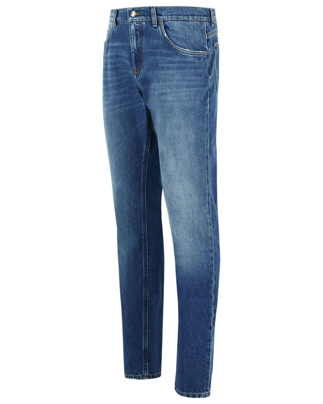 Dolce & Gabbana Blue Logo Plaque Jeans for men