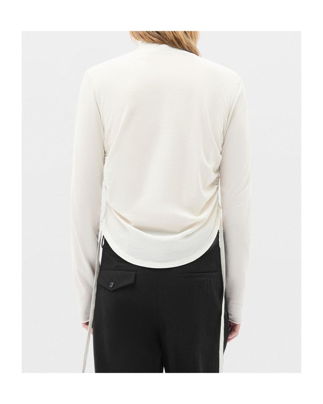 Ann Demeulemeester White Lenart Mock-Neck Long-Sleeve Top for men