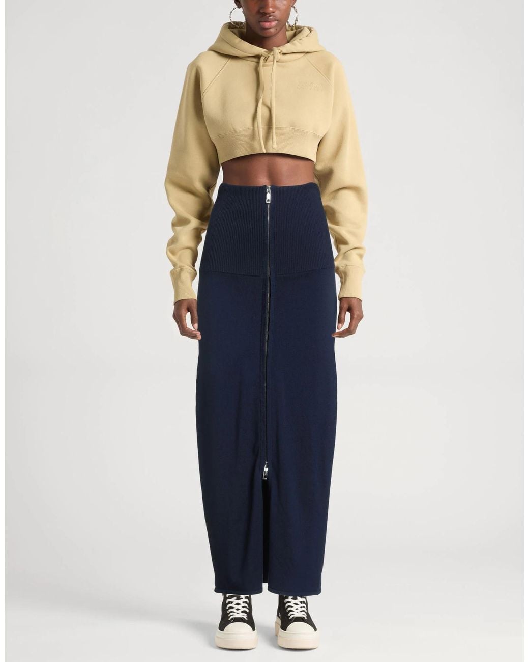 Sportmax Blue Knitted Bodycon Skirt