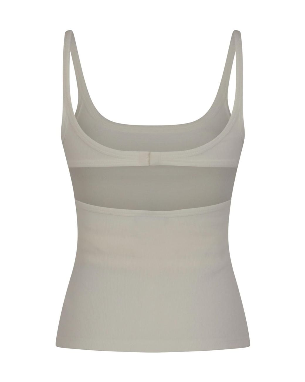 Courreges Gray Logo-Embroidered Tank Top