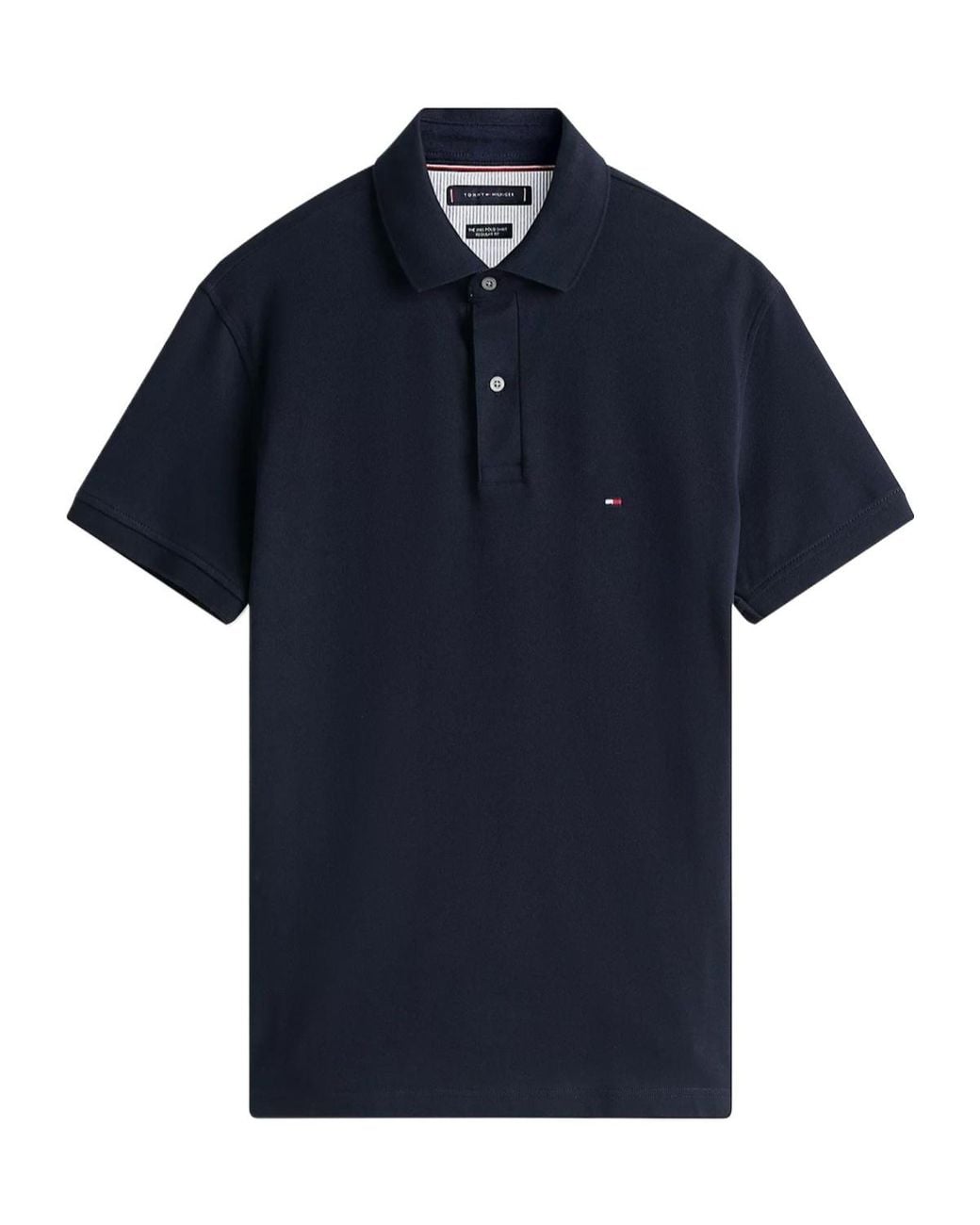 Tommy Hilfiger Blue Logo-Patch Polon Shirt for men