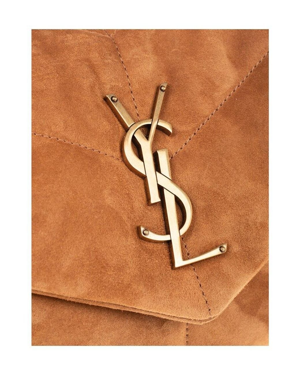 Saint Laurent Natural Monogram Envelope Shoulder Bag