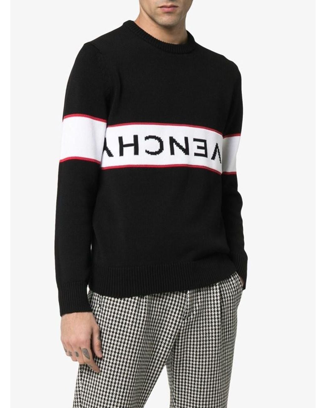 Givenchy Black Upside Down Logo Cotton Sweater for men