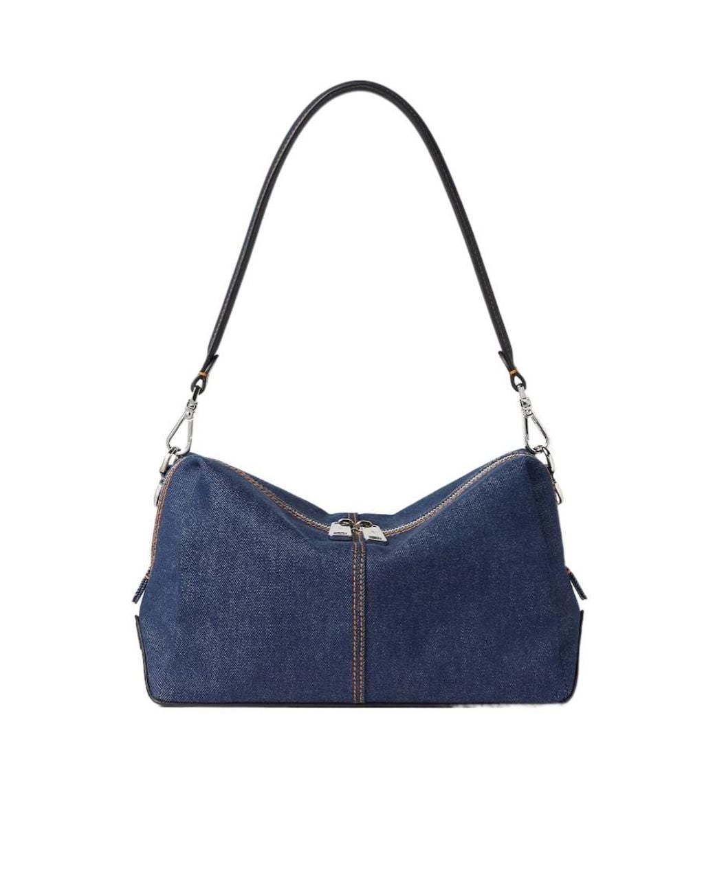 Fendi Blue Lui Medium Denim Shoulder Bag for men