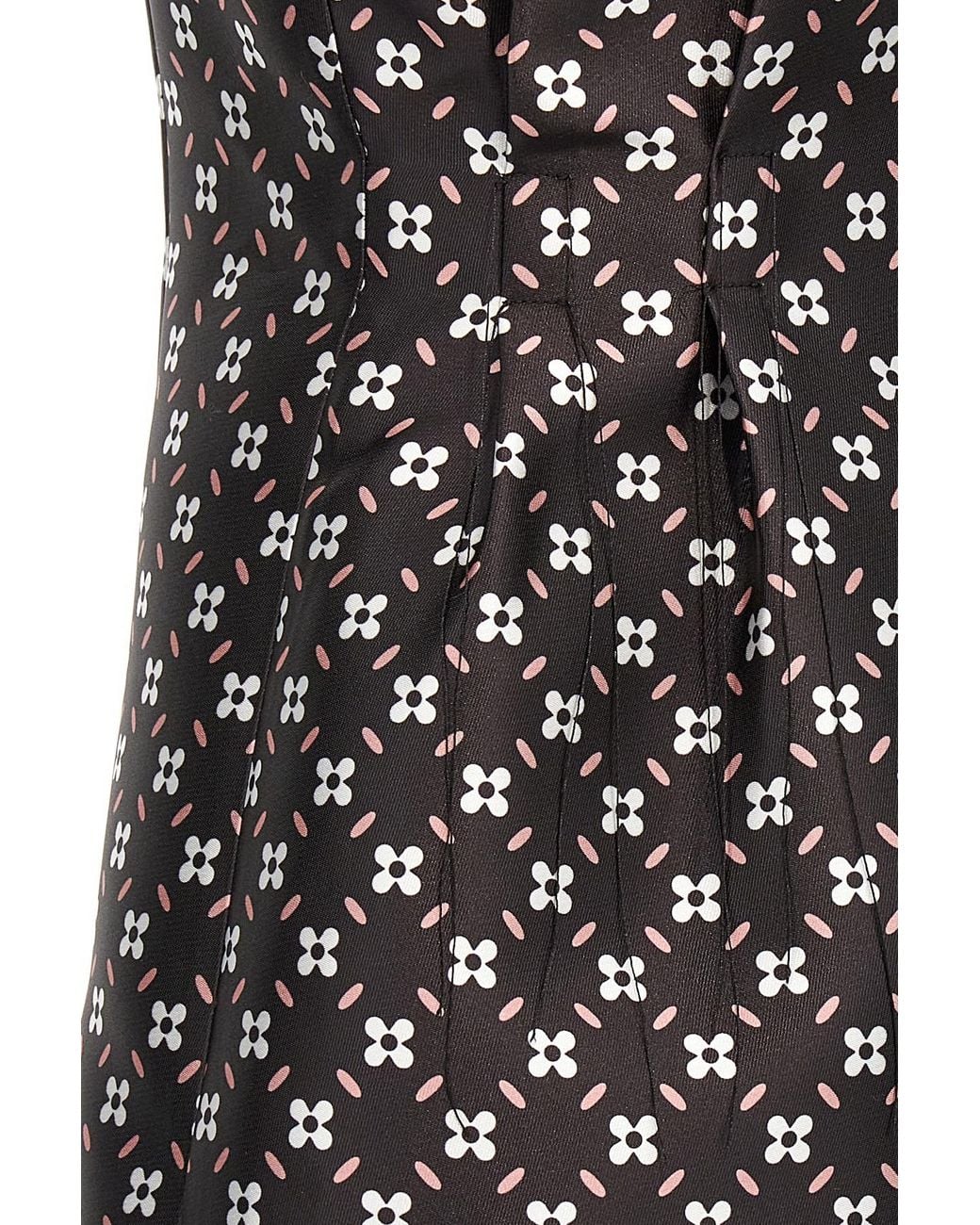 Lanvin Black All-Over Floral Printed Mini Dress