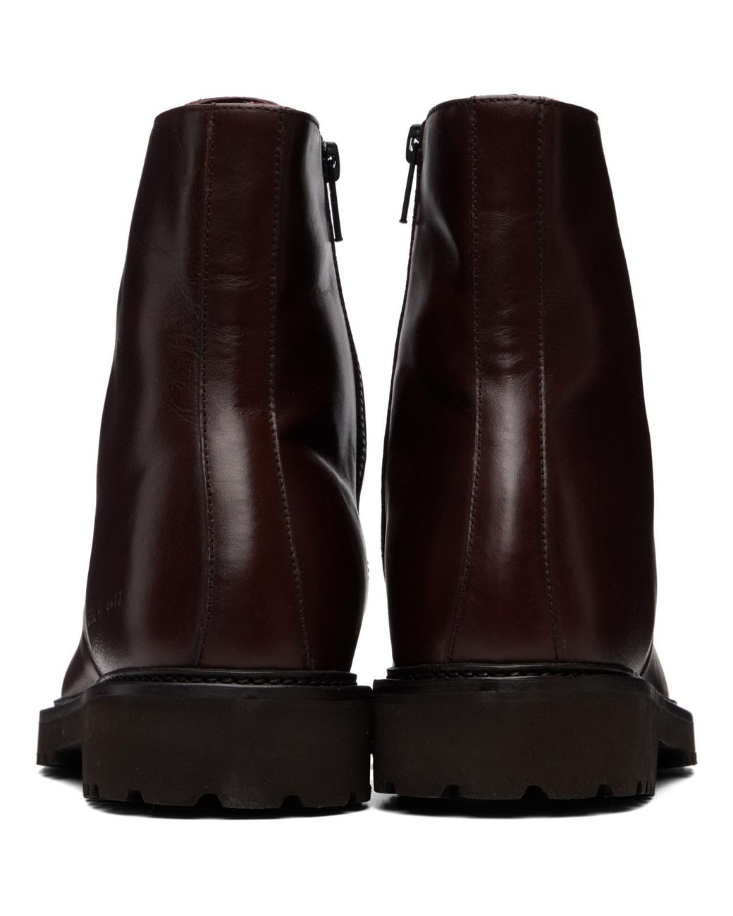 Common Projects Brown Round Toe Lace-Up Ankle Boots for men