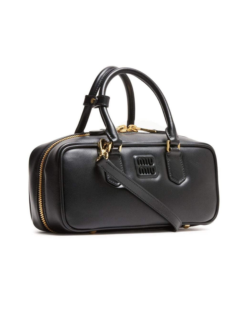 Miu Miu Black Arcadie Leather Handbag