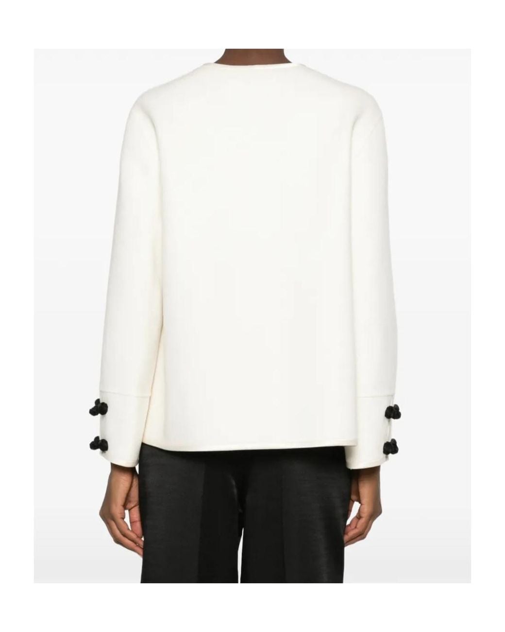 Rohe White Long-Sleeved Crewneck Cardigan