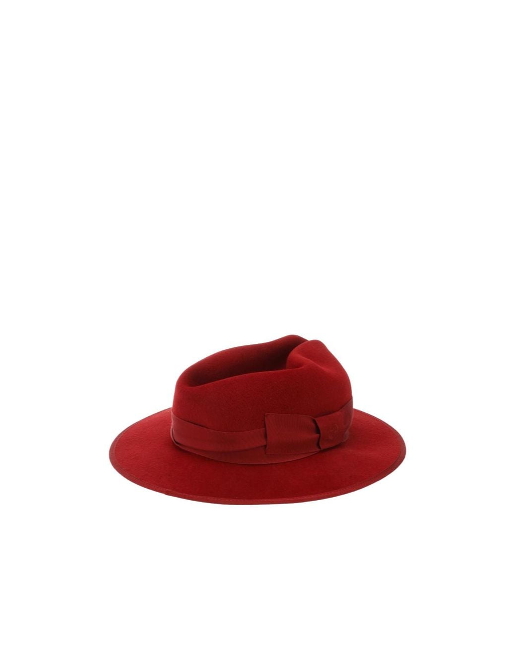 Gucci Red Bright Woolen Wide-Brim Fedora