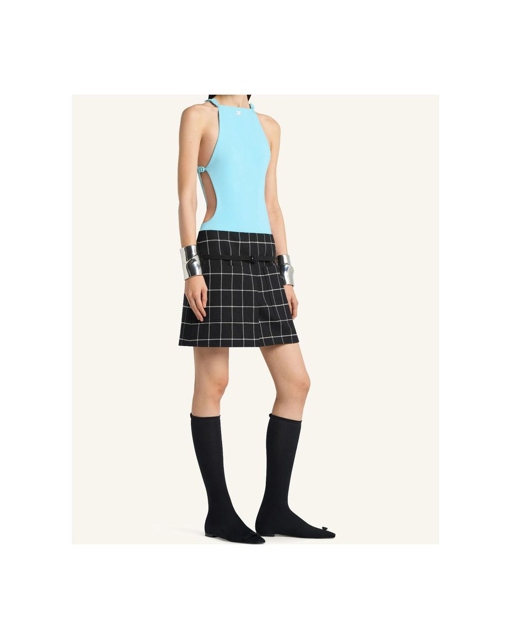 Courreges Blue Cut-Out Swimsuit