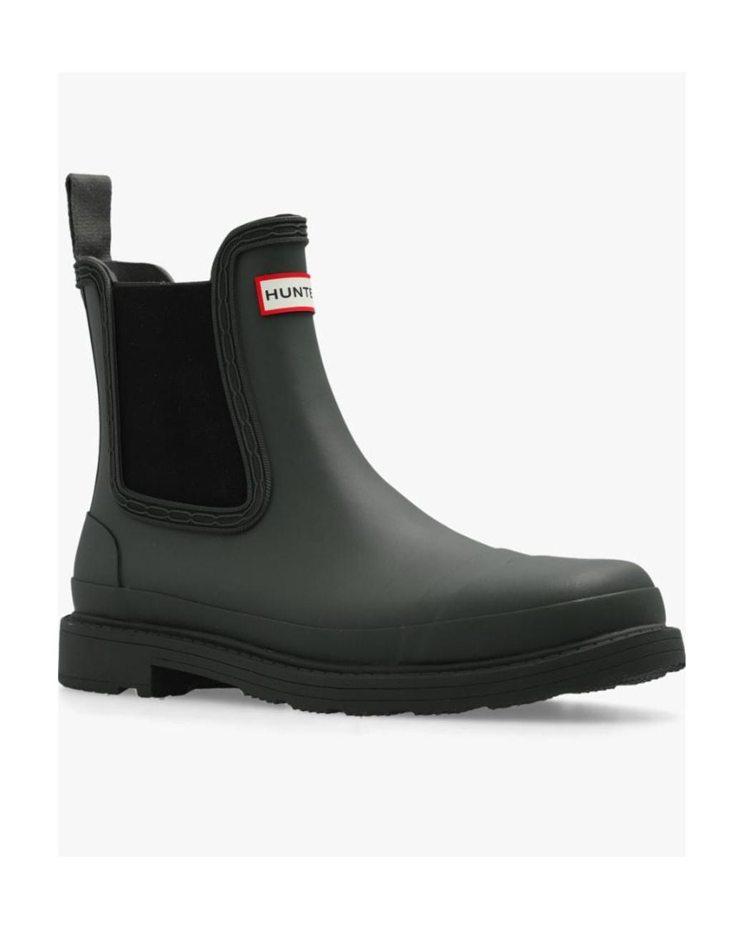 Hunter Black Logo Short Boots