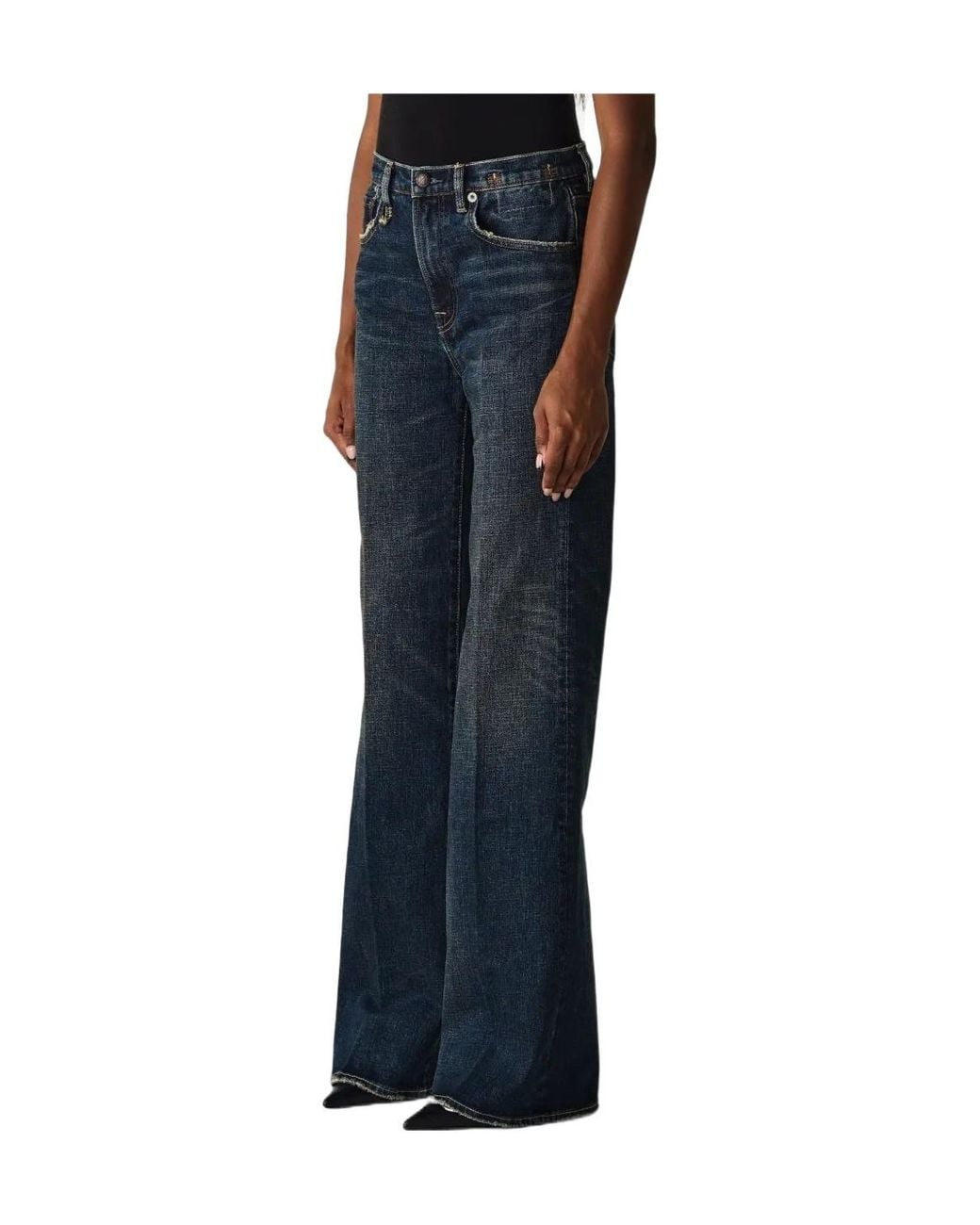 R13 Blue Charlotte Wide-Leg Jeans