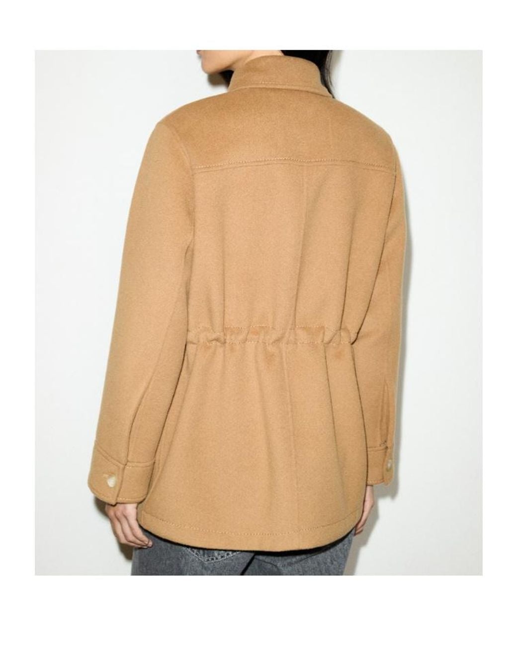 MAX&Co. Brown Double-Woven Wool Field Jacket