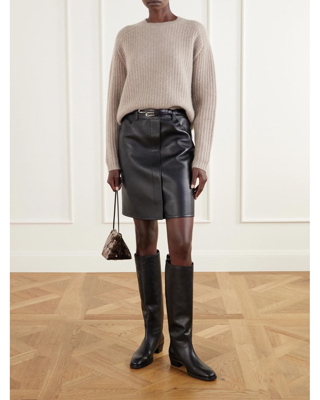 Jimmy Choo Black Leather Knee Boots