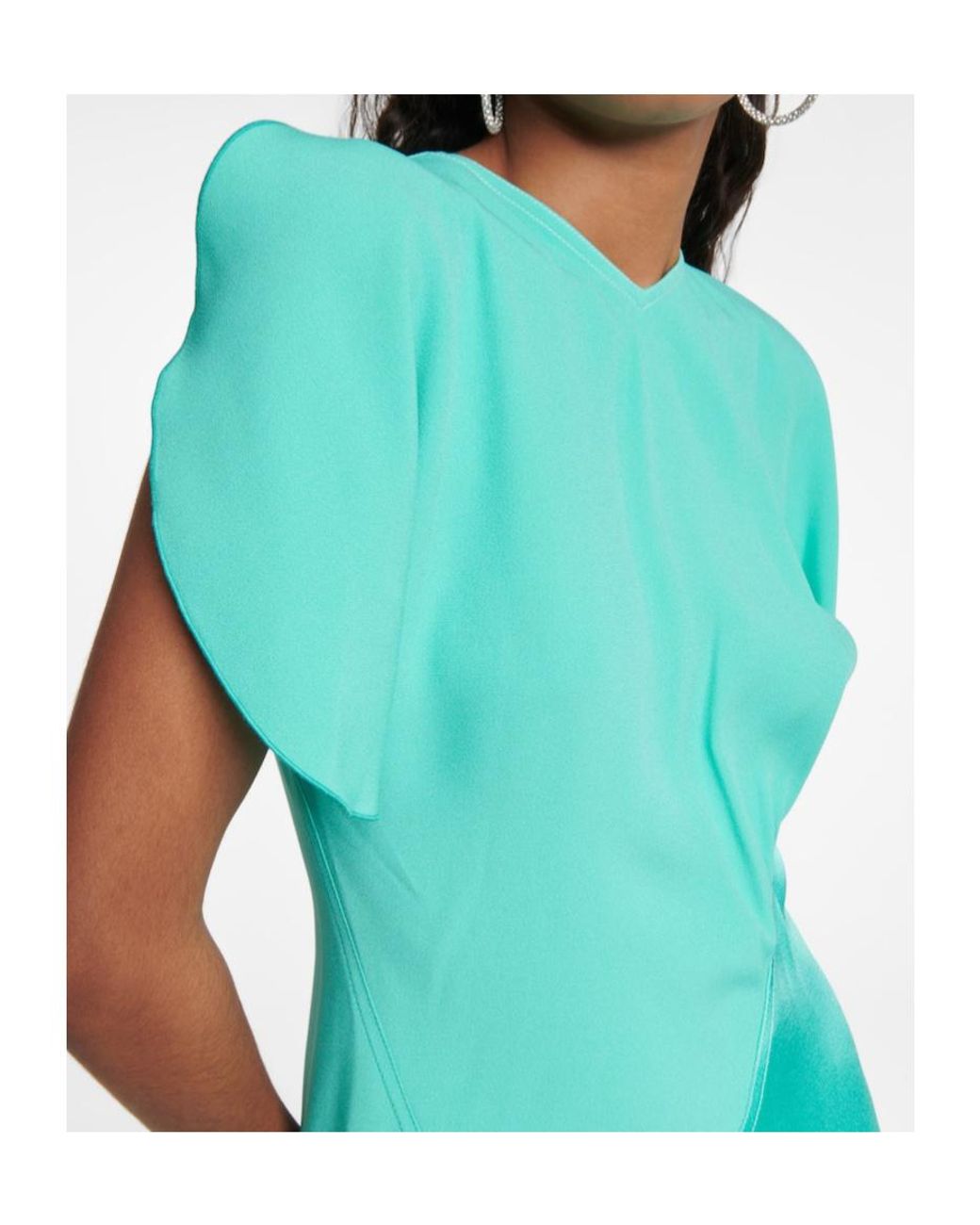 Victoria Beckham Blue Asymmetrical Mini Dress