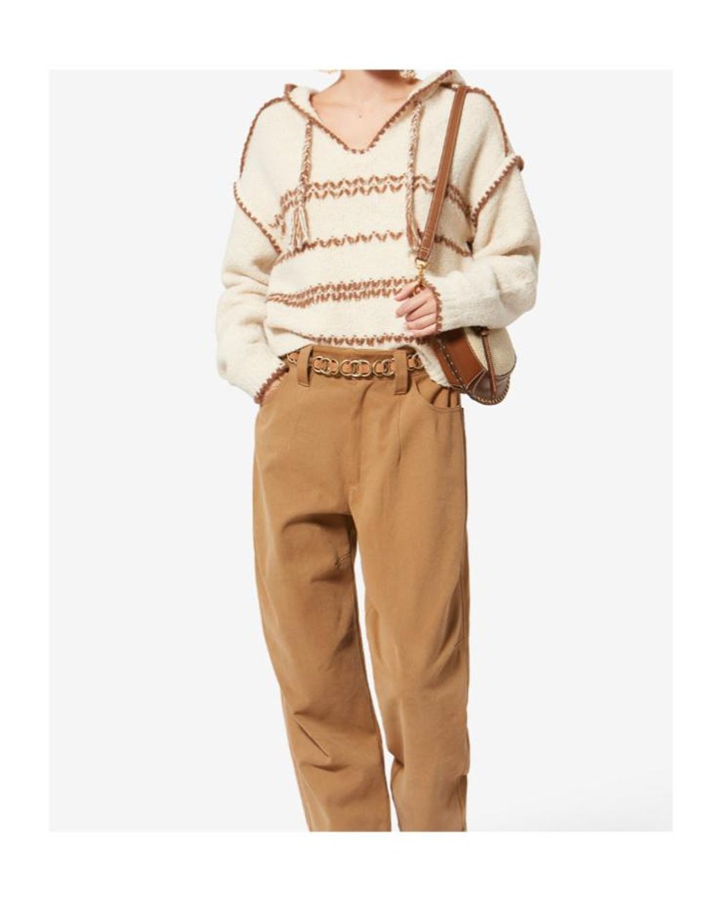 Isabel Marant Natural Oskan Moon Shoulder Bag